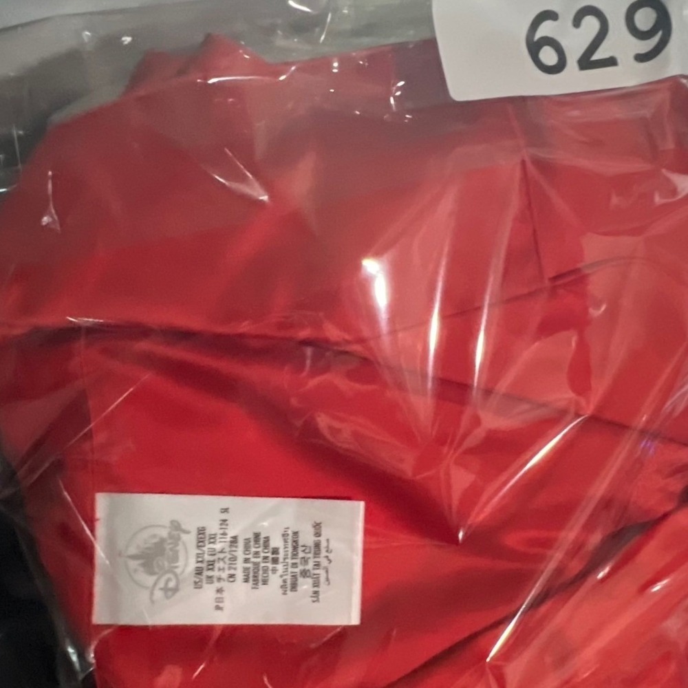 Disney The Santa Clause Pajama Top Unisex XXL Red Satin Embroidered Monogram - Picture 9 of 9